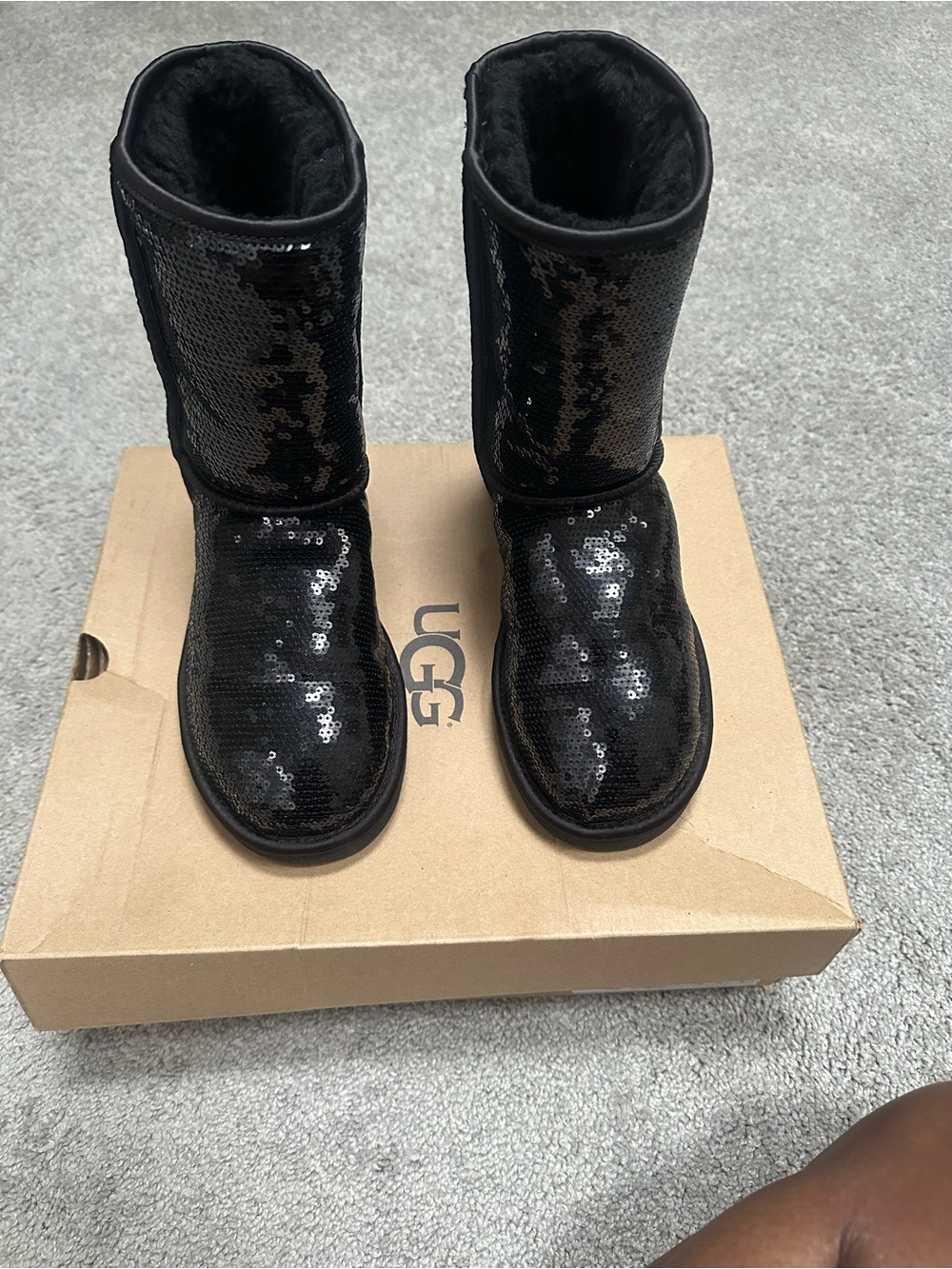UGG Black Sequin Mid-Calf Boots